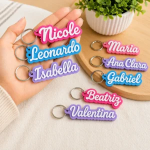 Chaveiro personalizado com nome 3D